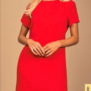 Lulus shift and shout red dress